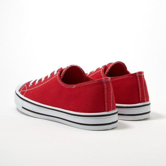 Streetwear Society Low Top Red Canvas Sneakers - Picture 2 of 6